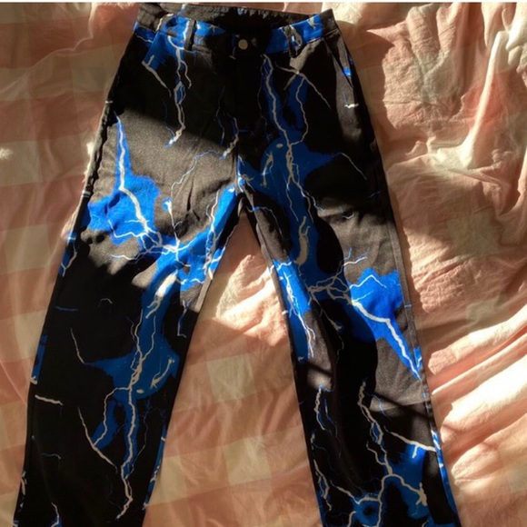 Electric Blue High Waisted Pants - Picture 4 of 6